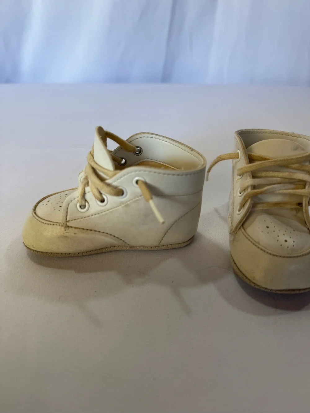 Baby Ivory Lace Up Soft Sole Crib Shoes